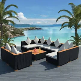 vidaXL Garten-Lounge-Set 9-tlg. schwarz
