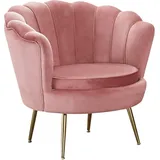SalesFever Loungesessel Clam Samt 76 x 78 x 76 cm roségold mit extravaganten Design im Muschel-Look