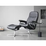 Stressless Relaxsessel "Consul", schwarz (schwarz batick), B:82cm H:102cm T:72cm, Leder BATICK: BATICK ist ein leicht korrigiertes, durchgefärbtes und genarbtes Möbelleder, bei dem die meisten Unebenheiten und Spuren in der Regel entfernt wurden.