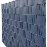 Noor Zaunblende PVC Easy 0,19 x 2,55m I Anthrazitfarbene Sichtschutzstreifen I Einfach einzuflechten in einen Doppelstabzaun I Sichtschutz