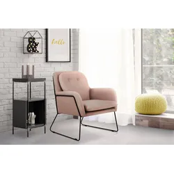 Sessel INOSIGN "Flin Cocktailsesel", rosa (rosé), B:69cm H:86cm T:75cm, Sessel, mit Knöpfen und Kissenoptik im Rücken