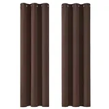 Deconovo Single Blackout Curtains Thermo-Verdunkelungsvorhänge für Schlafzimmer, Polyester, 140 x 260, 2