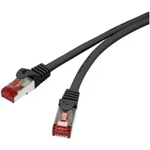 Renkforce RF-4737382 RJ45 Patchkabel CAT 6 S/FTP 10.00 m Schwarz mit Rastnasenschutz, vergoldete Steckkontakte, Flammwidrig