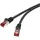 Renkforce RF-4737382 RJ45 Patchkabel CAT 6 S/FTP 10.00 m Schwarz mit Rastnasenschutz, vergoldete Steckkontakte, Flammwidrig