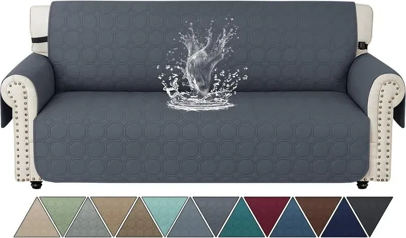YSTYLE Stretch-Sofa-Bezug, Couch-Bezug für Couch und Sofa, Möbelschutzbezug für Sofa mit elastischem Boden, 4-Sitzer, YBG, Dunkelgrau