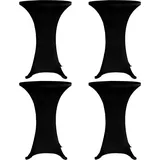 deluke Tischhussen für Stehtische 4er Set AMAU Stretchhusse Ø60cm schwarz Hussen elastisch Stehtischhusse Stehtisch-Abdeckung