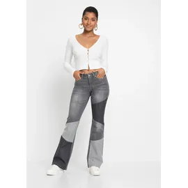 bonprix Schlagjeans Regular Fit grau 48
