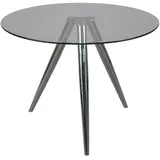 Pharao24 Esstisch Roselina, mit runder Tischplatte weiß