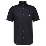 GANT Kurzarmhemd »Regular Fit Popeline Hemd leicht strapazierfähig pflegeleicht«, mit einer kleinen Logostickerei auf der Brusttasche, Gr. XL - N-Gr, black, , 51669521-XL N-Gr