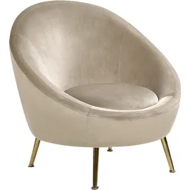 Beliani Sessel Langa Samtstoff 75 x 75 x 75 cm Taupe