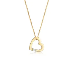 Elli Herz-Anhänger Zirkonia Kristall Liebe 925 Silber goldfarben Damen 