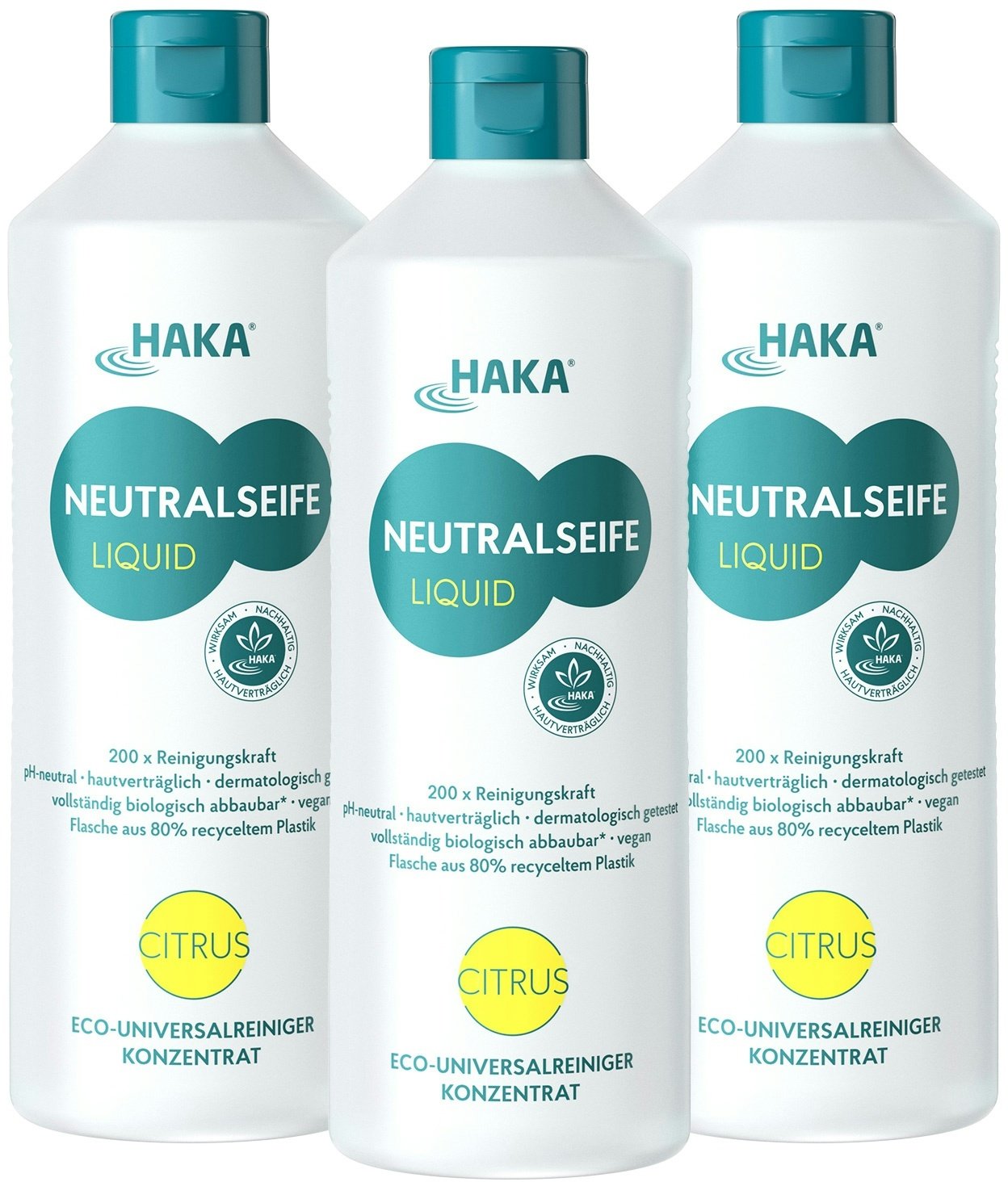 Preisvergleich Produktbild HAKA Neutralseife Liquid Citrus 3x1l Reinigungsmittel Allzweckreiniger flüssig