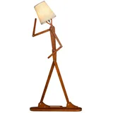 Costway Geile Poseable Art Figure Stehlampe aus Holz, Lustige Stehleuchte, dekorative humanoide Eckleuchte mit verstellbaren Gelenken, Leselampe im...