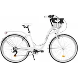 Damenfahrrad Davi Emma 28", 7 Gänge, 160-185 cm, Weiß/Schwarz schwarz|weiß 18"
