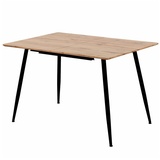 Trisens Esstisch Emilia ausziehbar 120-150-180 x 80 cm 4-10 Personen Küchentisch mit Metallgestell für Küche, Esszimmer Holz Optik