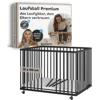 Sämann Laufgitter mit 3 Schlupfsprossen | Black Edition | Premium Kollektion | Gr.: 75x100 cm)