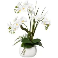 Gasper künstliche Orchidee REAL Touch H. 46cm weiß in weißem Keramiktopf