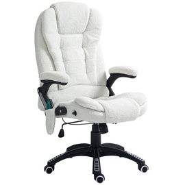 Vinsetto Bürostuhl mit Massage- und Heizfunktion Weiß (Farbe: Weiß)