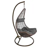 Estexo Hängesessel Polyrattan, Hängekorb, Hänge Schaukel, wetterfest - Braun