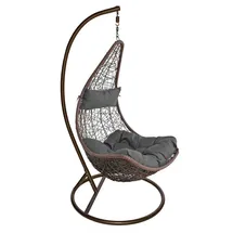 Estexo Hängesessel Polyrattan, Hängekorb, Hänge Schaukel, wetterfest - Braun