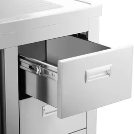 Royal Catering Spülenschrank - 1 Becken - - Edelstahl - 400 x 60 cm