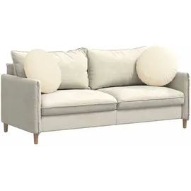 vidaXL Sitzkissen 2 pcs Creme Ø50 cm Cordstoff