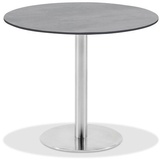 Natur24 Gartentisch Gartentisch Bistrox 95 rund Tischplatte HPL Beton Gestell Edelstahl