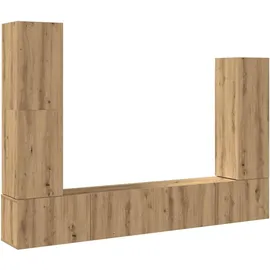 vidaXL 4-tlg. TV-Schrank-Set Wandmontage Artisan-Eiche Holzwerkstoff