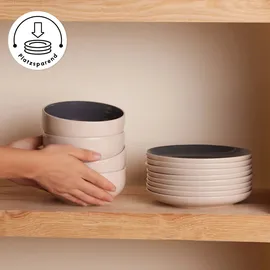 KARACA Terra Geschirrset Tafelservice 36-tlg. Anthrazit