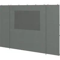 Outsunny Seitenwände Pavillon 2,95x2,95m mit Netzfenstern, Polyester Dunkelgrau, 300x200cm