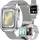 MYSHUN 1,59 Zoll BT 40 mm Kunststoffgehäuse Silber Silikonarmband Silber S