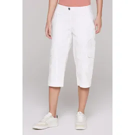 Soccx Shorts SOCCX, Damen, Gr. L, Normalgrößen, weiß, Popeline, Material: 98% Baumwolle, 2% Elasthan, unifarben, regular fit knielang, Hosen Shorts, mit aufgesetzten Taschen vorne