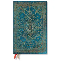 Workman Paperblanks 2025-2026 Azure Equinoxe 18-Month Planner Flexis Maxi Vertical Elastic Band 224 Pg 80 GSM