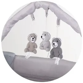 Chipolino Reisebett, Luna 2 Ebenen Wickelauflage klappbar Spielbogen Faltmatratze silber Kunststoff, 60x120 cm, Babymöbel, Babybetten, Reisebetten