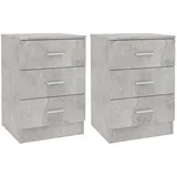 vidaXL Nachtschrank 2 Stk. 38 x 35 x 56 cm Betongrau