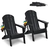 Vevor Adirondack-Stuhl Gartenstuhl 2er-Set schwarz 2 St.