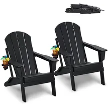 Vevor Adirondack-Stuhl Gartenstuhl 2er-Set schwarz 2 St.