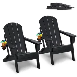 Vevor Adirondack-Stuhl Gartenstuhl 2er-Set schwarz 2 St.