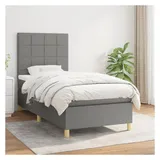 vidaXL Boxspringbett 100 x 200 cm Dunkelgrau