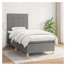 vidaXL Boxspringbett 100 x 200 cm Dunkelgrau