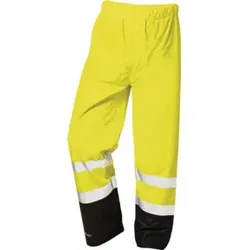 Feldtmann Warnschutz PU Regenhose Dirk Gr. L gelb/schwarz PU auf PES-Trägermaterial