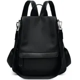 DORRISO Damen Anti-Dieb Rucksack Umhängetasche Reise Rucksack Cityrucksack Schwarz M 31x14x32 cm 0.7 kg Wasserdicht Anti-Diebstahl
