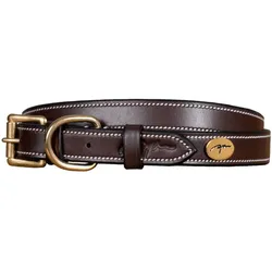 Hundehalsband aus flachem Leder Dy’on braun|armeebraun|braun S