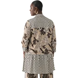 Ulla Popken Tunika beige / schwarz / wollweiß L-XL