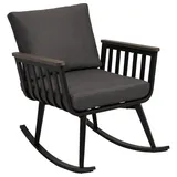 Natur24 Gartenstuhl Amalfi Schaukelstuhl Aluminium Olefin Anthrazit 71 x 95 x 81 cm