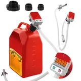Kraftstoffpumpe mit Auto-Stopp-Sensor, Kraftstoff Umfüllpumpe mit 3 Adaptergrößen, 2.4GPM Elektrische Selbstansaugende Dieselpumpe Ölabsaugpumpe mit Schläuchen und Zapfpistole für Diesel, Öl & Benzin