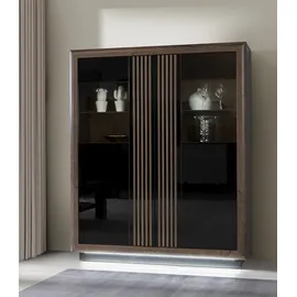 Forte Highboard Savona 133 x 161,8 x 42,3 cm Schwarz / Braun