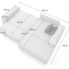 mebloland Ecksofa TOR mit Schlaffunktion. Farbe: Terra. - Braun
