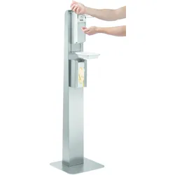 Bartscher Hygienesäulen-Set DH1 1460 | 0,9 Liter | Bis zu 3 ml pro Umdrehung | 400x400x1462(h)mm .