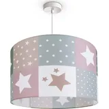 Paco Home Kinderlampe Deckenlampe LED Pendelleuchte Kinderzimmer Lampe Sternen Motiv E27 Leuchten Farbe / Größe Pink (Ø38cm) - Weiß